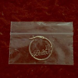 🌸Disney Couture Believe Precious Silver HoopEarring